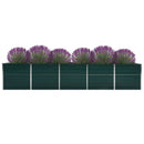 forhøjet plantekasse 400x80x77 cm galvaniseret stål grøn