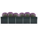 forhøjet plantekasse 400x80x77 cm galvaniseret stål antracitgrå