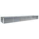 forhøjet plantekasse 480x80x45 cm galvaniseret stål grå