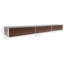 forhøjet plantekasse 480x80x45 cm galvaniseret stål brun