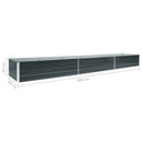 forhøjet plantekasse 480x80x45 cm galvaniseret stål antracitgrå