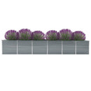 forhøjet plantekasse 480x80x77 cm galvaniseret stål grå