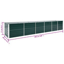 forhøjet plantekasse 480x80x77 cm galvaniseret stål grøn