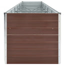 forhøjet plantekasse 480x80x77 cm galvaniseret stål brun