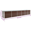 forhøjet plantekasse 480x80x77 cm galvaniseret stål brun