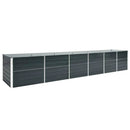 forhøjet plantekasse 480x80x77 cm galvaniseret stål antracitgrå