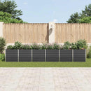 forhøjet plantekasse 480x80x77 cm galvaniseret stål antracitgrå