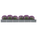 hævet plantekasse 600x80x45 cm galvaniseret stål grå