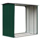 brændeskur 172 x 91 x 154 cm galvaniseret stål grøn