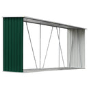 brændeskur til haven 330x84x152 cm galvaniseret stål grøn
