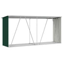 brændeskur til haven 330x84x152 cm galvaniseret stål grøn
