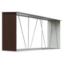 brændeskur til haven 330x84x152 cm galvaniseret stål brun