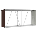 brændeskur til haven 330x84x152 cm galvaniseret stål brun