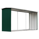 brændeskur til haven 330 x 92 x 153 cm galvaniseret stål grøn