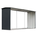 brændeskur 330 x 92 x 153 cm galvaniseret stål antracitgrå