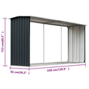 brændeskur 330 x 92 x 153 cm galvaniseret stål antracitgrå