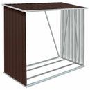 brændeskur til haven 163x83x154 cm galvaniseret stål brun