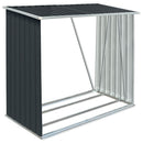 brændeskur til haven 163x83x154 cm galvaniseret stål antracitgrå