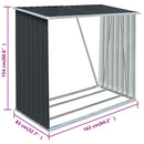 brændeskur til haven 163x83x154 cm galvaniseret stål antracitgrå