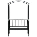 havebue med bænk 128x50x207 cm jern sort