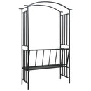 havebue med bænk 128x50x207 cm jern sort