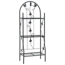 plantestativ med 3 hylder 52x28x128 cm jern sort