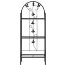 plantestativ med 3 hylder 52x28x128 cm jern sort
