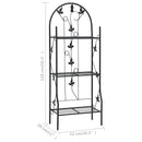 plantestativ med 3 hylder 52x28x128 cm jern sort