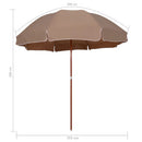 parasol med stålstang 300 cm gråbrun