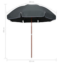 parasol med stålstang 300 cm antracitgrå