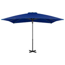 hængeparasol 250x250 cm aluminiumsstang azurblå