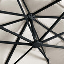hængeparasol m. LED-lys 400x300 cm aluminiumsstang sandfarvet