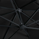 hængeparasol med LED-lys aluminiumsstang 400x300 cm sort