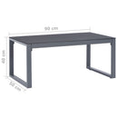 sofabord 90x50x40 cm aluminium