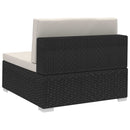 hjørnesæde til sofa med hynder 2 stk. polyrattan sort