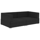 hjørnesæde til sofa med hynder 2 stk. polyrattan sort