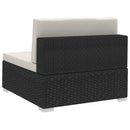 havesofasæt med hynder 4 dele polyrattan sort