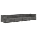 havesofasæt 4 dele med hynder polyrattan grå