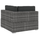 havesofasæt 4 dele med hynder polyrattan grå