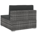 havesofasæt 4 dele med hynder polyrattan grå