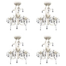 krystallysekroner 4 stk. elegant hvid