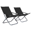foldbare strandstole 2 stk. stof sort