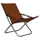 foldbare strandstole 2 stk. stof brun