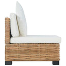 sofa uden armlæn med hynder naturlig rattan