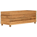 højbed 100x40x38 cm genanvendt teaktræ og stål