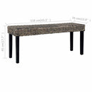 bænk 110 cm naturlig kubu-rattan massivt mahognitræ sort
