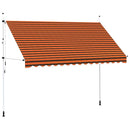 manuel foldemarkise 350 cm orange og brun