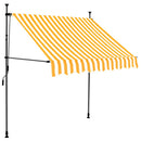 markise m. LED-lys manuel betjening 100 cm hvid og orange