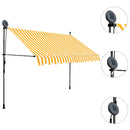 markise m. LED-lys manuel betjening 300 cm hvid og orange