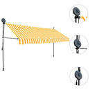 markise m. LED-lys manuel betjening 350 cm hvid og orange
